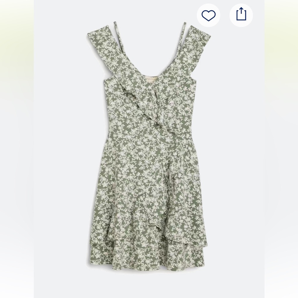 Green and White Asymmetrical Sundress for Resort Wear